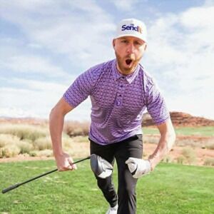 Bogey Bros Purple Send It Golf Polo Size XL 4-Way Stretch UV Protection